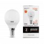 Лампа светодиодная Gauss Elementary шар LED 10вт 230в 2700К Е14 теплый  53110