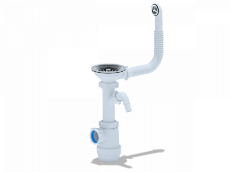 Сифон д/кухни АНИ (А1042S) 3 1/2"х40 мм вып. нерж. д/СМА с гибк. круг. переливом