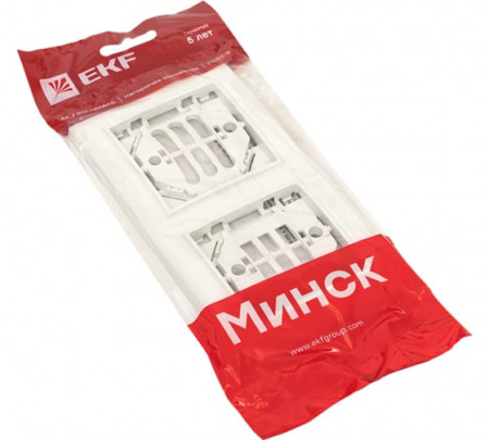 Рамка 2 поста белая EKF Минск