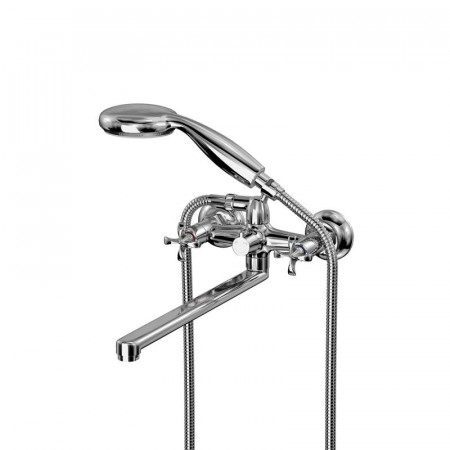Смеситель д/в Flora LM0152C крест. маховики, L-излив 300 мм. LEMARK