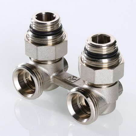 Двойной узел VALTEC для нижнего подкл. радиатора угловой 1/2"х3/4"