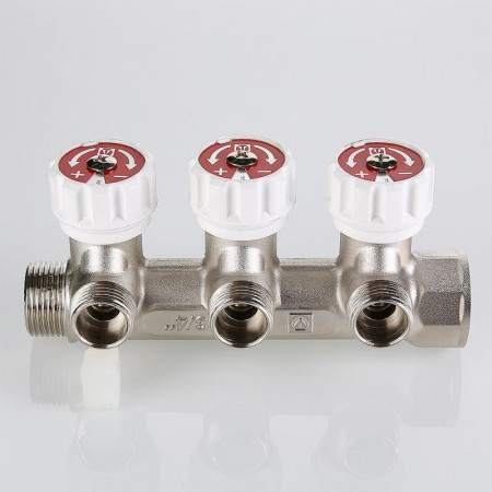 Коллектор с регул. вентилями, 3/4"х1/2" нар. VALTEC  2 вых.