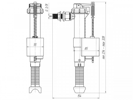 Клапан впуска боковой 3/8" АНИ WC5040