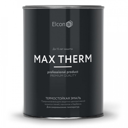 Эмаль термостойкая ЧЕРНАЯ  ELCON 1000°  0,8кг