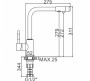 Смеситель д/к Ledeme L4155-3 под фильтр, карт. 35мм, высокий излив