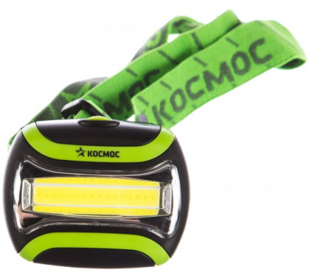 Фонарь налобный KOC-H3WCOBLED, 3W COB LED, 3 батарейки АА, 180Lm, Космос