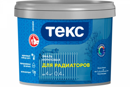 Эмаль для радиаторов ТЕКС акриловая  полуглянцевая  0,4л