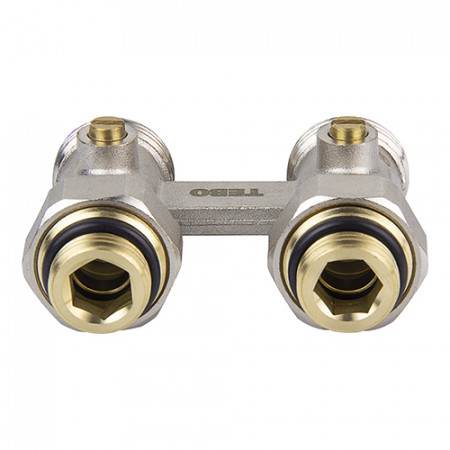Двойной узел TEBO для нижнего подкл. радиатора прямой 1/2"х3/4"