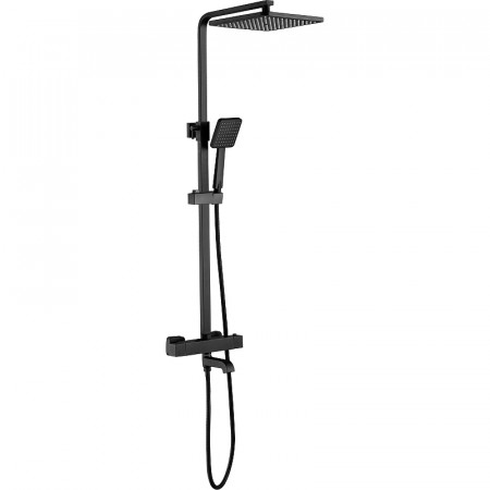 Душевая стойка со смесителем ESKO STT5054, Singapore black, термостат с тропическим душем