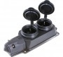 Розетка каучук с защитными крышками IP44 2-мест  EKF