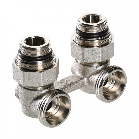 Двойной узел VALTEC для нижнего подкл. радиатора угловой 1/2"х3/4"