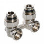 Двойной узел VALTEC для нижнего подкл. радиатора угловой 1/2"х3/4"