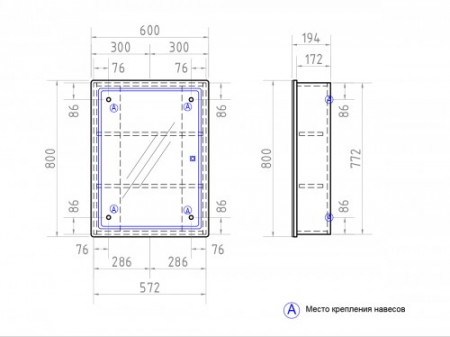 Зеркало-шкаф "Geometry" с Led подсветкой 60