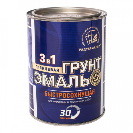 Грунт-эмаль 3 в 1 Радугамалер  быстросохнущая 30 мин СИНЯЯ 1,9кг