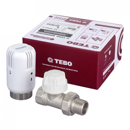 Клапан с термогол. прямой TEBO 1/2''