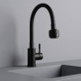 Смеситель д/к Kitchen AV9001B гибкий излив,черный AVRORA