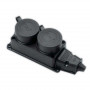 Розетка каучук с защитными крышками IP44 2-мест  EKF