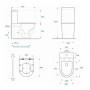 Унитаз-компакт (WesnaArt) Ocean Торнадо ниж/под, прям.вып.,2х реж арм , сид. дюропласт.