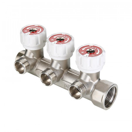 Коллектор с регул. вентилями, 3/4"х1/2" нар. VALTEC  4 вых.