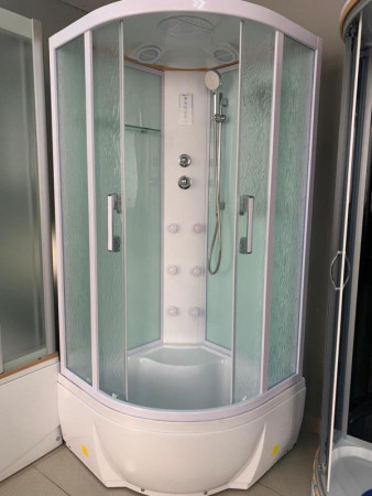 Душ. кабина Mirwell MRL903-31 высокий поддон 90*90*215, мат.стекло, сенсор.