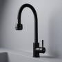 Смеситель д/к Kitchen AV9001B гибкий излив,черный AVRORA