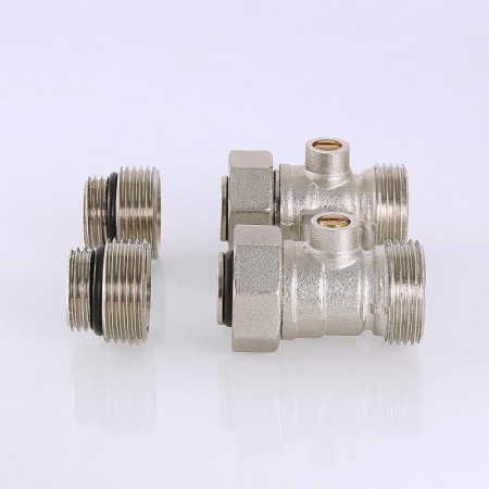 Двойной узел VALTEC для нижнего подкл. радиатора прямой 1/2"х3/4"