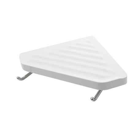 Полка пластик угловая с крючками BRIMIX 21х5х21 см