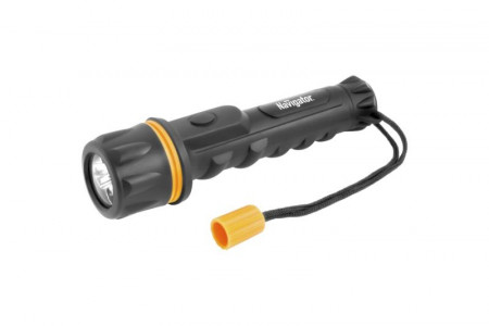 Фонарь ручной светодиодный NPT-R06-2AA 0.5Вт LED 40лм 40м пластик+резина (71584)