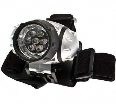 Фонарь налобный KOC-H7-LED, 7 LED, 3 батарейки ААА, 70Lm, Космос